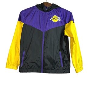 NBA Los Angeles Lakers Boys Colorblock Windbreaker Size M (10-12) Outdoor